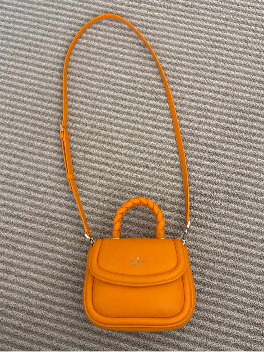 kate spade orange braided-handle crossbody bag